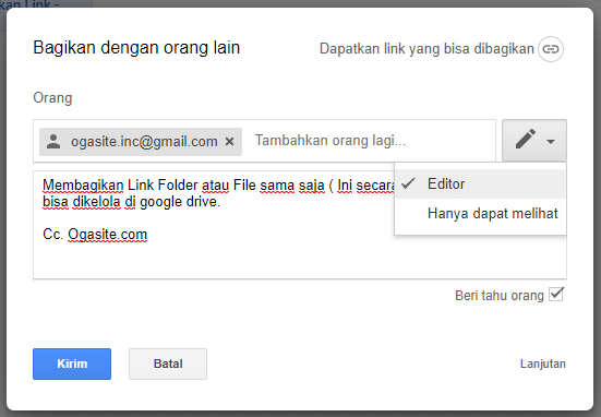 Cara Membagikan Link Atau Tautan Google Drive Ke Orang Lain